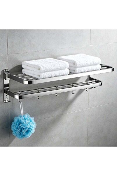Generic ZL 304 Stainless Steel Foldable Dual-Layer Bath Towel Rack, 2 Double ...
