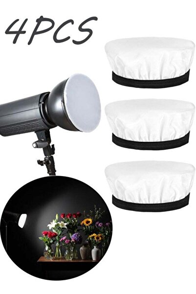 Generic 4 Pack 7" 18cm White Light Diffuser Lamp Cover Soft Elastic Studio Fl...
