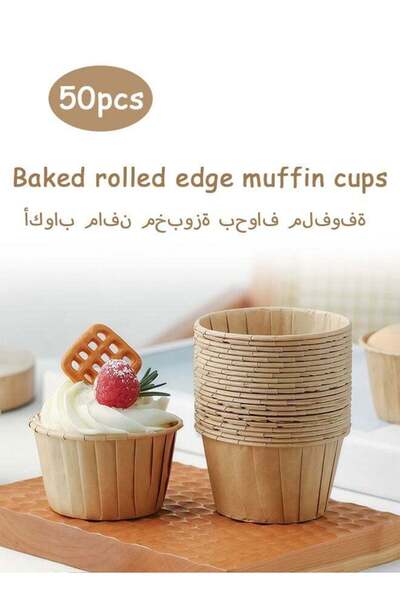 Generic Parchment Brown Cupcake Liners 50pcs Standard Size, Muffin Baking Wra...