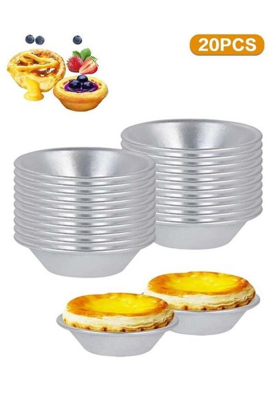 Generic 20 Pieces Egg Tart Molds Tiny Pie Tartlets Dessert Mold Pans Tin Puto...