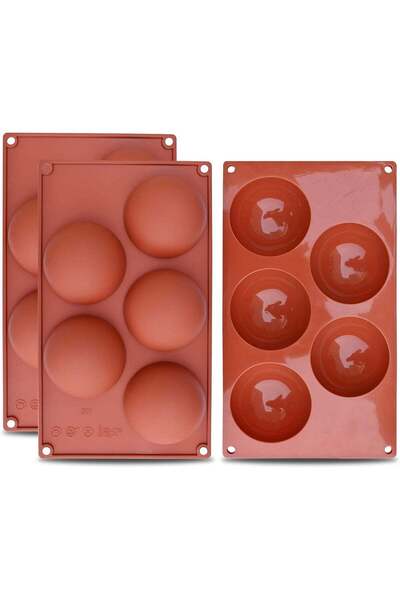 Generic Extra Large 5-Cavity Chocolate Bomb Mold, 3 Packs Semi Sphere Baking ...