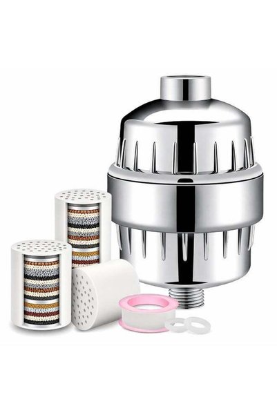 Generic Level 25 hard water shower filter, equipped with 3 replaceable filter...