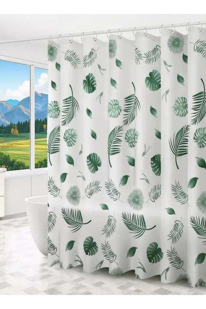 Generic Waterproof Washable Shower Curtain Set with 12 Hooks,180 X 200 Cm