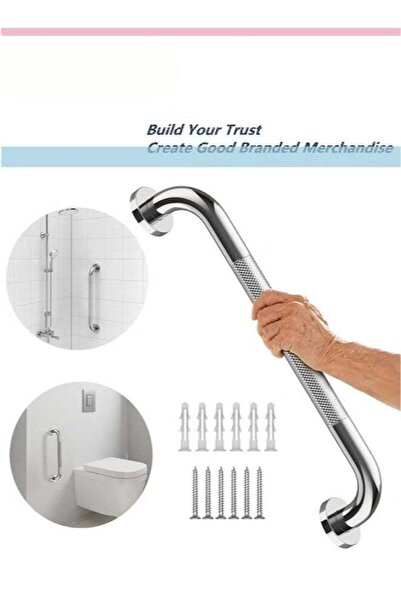 Generic 304 Stainless Steel Shower Grab Bar - 40cm Anti-Slip Safety Rail for ...