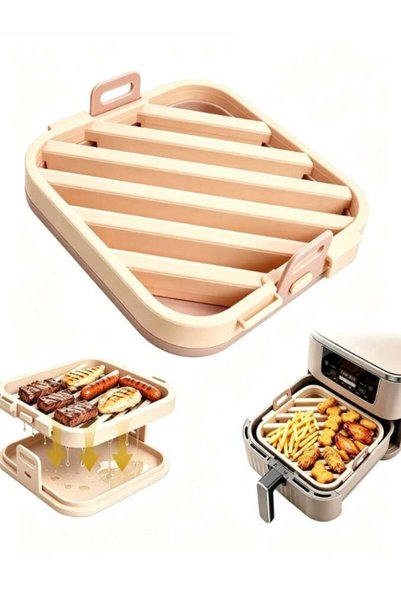 Generic Silicone Air Fryer Liners Square, Reusable Non‑Stick Air Fryer Silico...