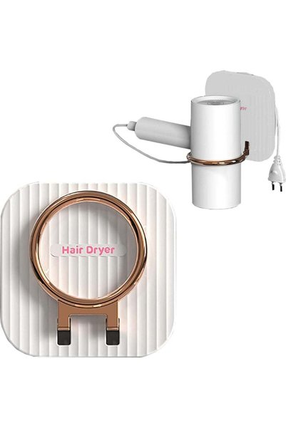 Generic Wall Mounted Hair Dryer Holder 1 Piece White