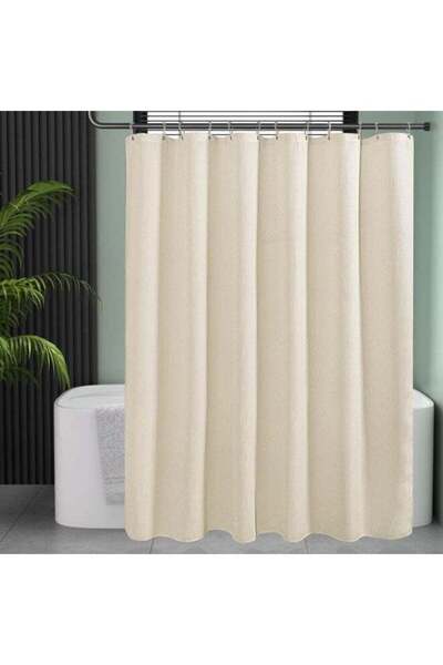 Generic Beige Shower Curtain Fabric, Waffle Shower Curtains for Bathroom, Clo...