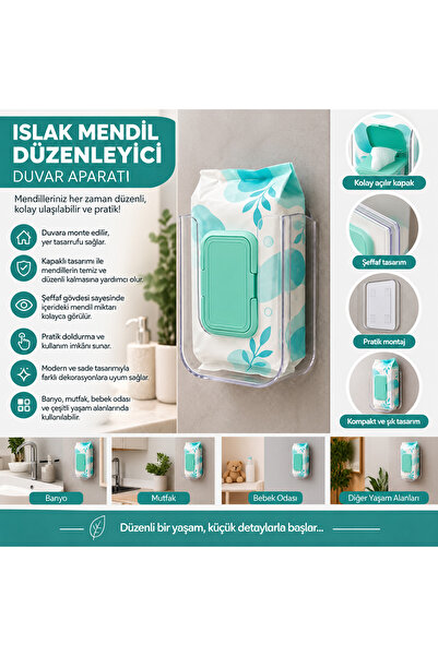 NEWSTORE HOME Islak Mendil Düzenleyici Duvar Aparatı