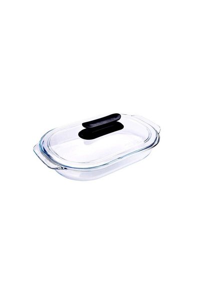 Generic Royalford 3 L Oval Borosilicate Glass Baking Dish with Lid, Easy Grab...