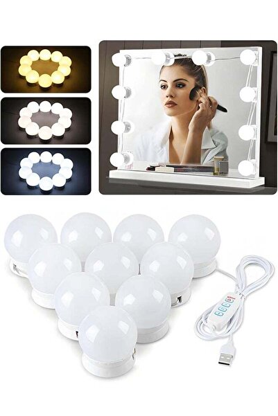 Generic Vanity Lights for Mirror with USB Cable, 10 Bulbs Dimmable Stick On M...