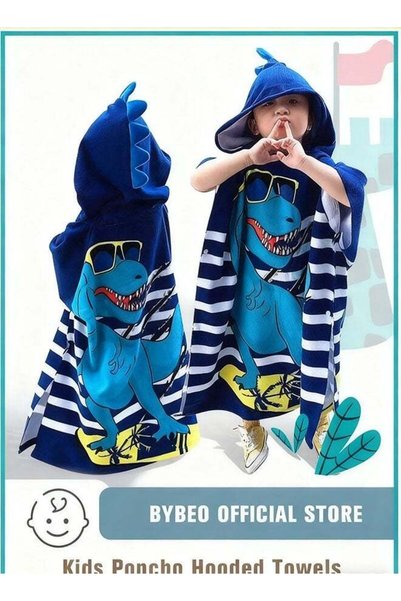 Generic Thickened children's hooded poncho towel with extra absorbency, soft ...