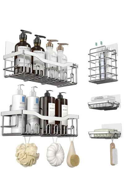 Generic Shower Caddy 5 Pack, Adhesive Bathroom Organizer for Bathroom Storage...