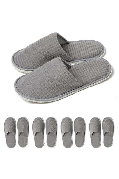 Generic 5 Pairs Disposable Closed Toe Spa Slippers, Washable Coral Fleece Gue...