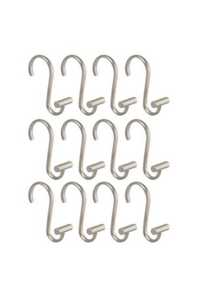 Generic iDesign 76752 Metal T-Bar Shower Curtain Hooks Rust Resistant Rings f...