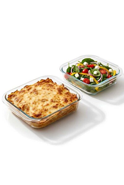 Generic Baking Tray Glass 2-Piece Set - 1000ml (Small Size) and 1600ml (Mediu...