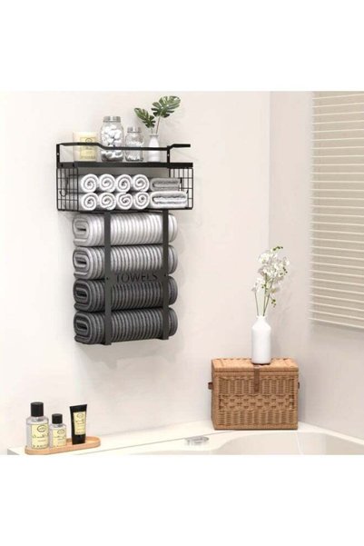 Generic Wall-Mounted Bathroom Towel Rack - Bathroom Storage Shelf Set (Instal...