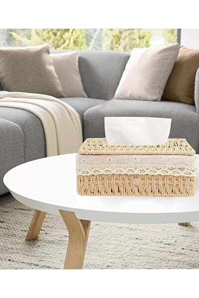 Generic Woven Tissue Box Cover Rectangle, Rectangular Rustic Woven Napkin Box...