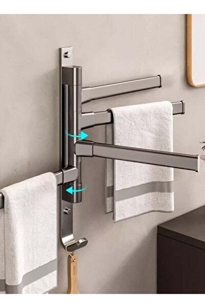 Generic Swivel Towel Rack 4-Arm Towel Rack Space Saving Wall Mounted Towel Ho...