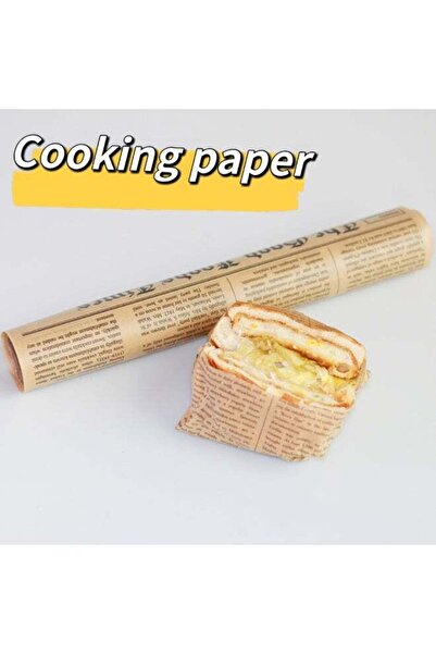 Generic Brown Non-Stick Parchment Paper Roll with Newspaper Print for Baking ...