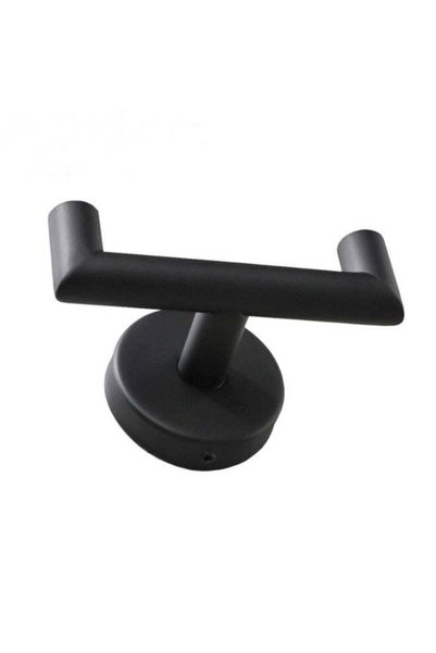 Generic Angle Simple Double Towel Hook Matte Black, Stainless Steel Bathroom ...
