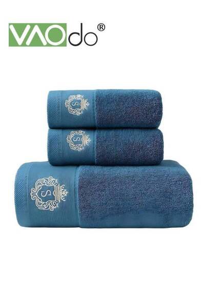 Generic 3PCS Cotton Bath Towel Set, Fast Absorbent Skin-Friendly Soft Embroid...