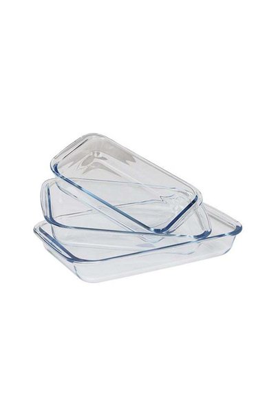 Generic Baking Tray Set Borosilicate Glass Rectangular Coventional Oven Safe ...