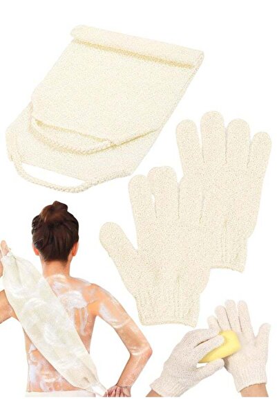Generic Exfoliating Back Scrubber Bath Gloves Set, Exfoliating Shower Towel W...