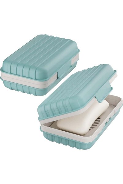 Generic Soap Box With Lid, Leakproof Travel Soap Case With Drainage Tray, Por...