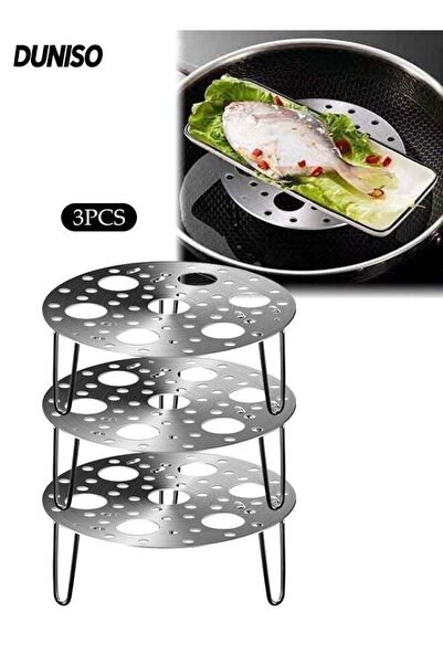 Generic 3PCS Stainless Egg Steaming Rack,Round Trivet Egg Steaming Tray Stand...