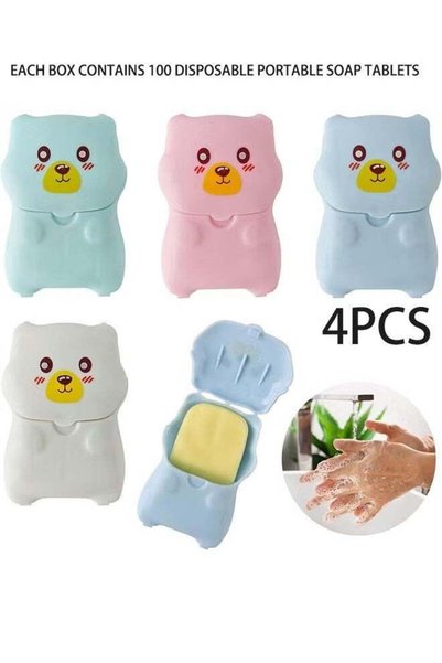 Generic 4PCS Paper Soap Tablets, (1 Box of 100 Sheets) Disposable Hand Soap P...