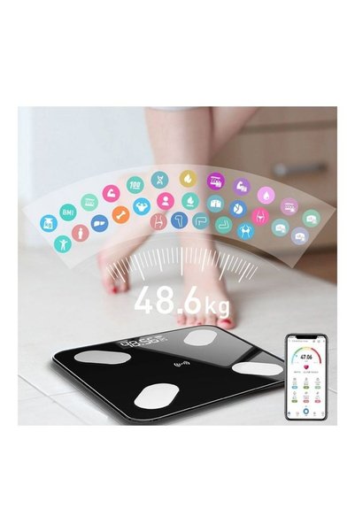 Generic Smart Bluetooth Weight and Body Fat Measurement Health Scale Black/Wh...