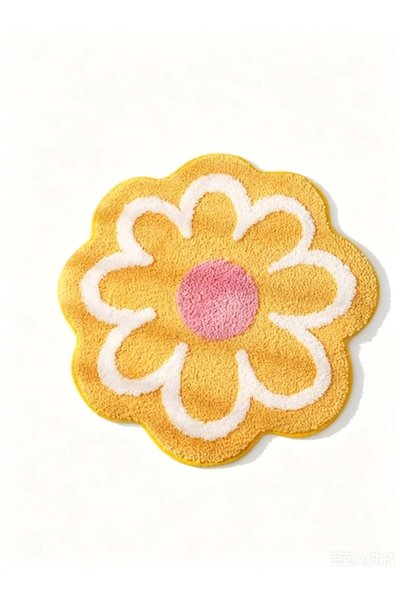 Generic kunshao Yellow Flower Bath Mat 23.6"x23.6", Ultra Soft Microfiber Bat...