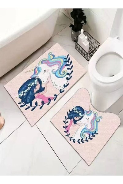Generic Set Of Two 2 Pieces Modern Style Unicorn Print Design Luxury Water Ab...
