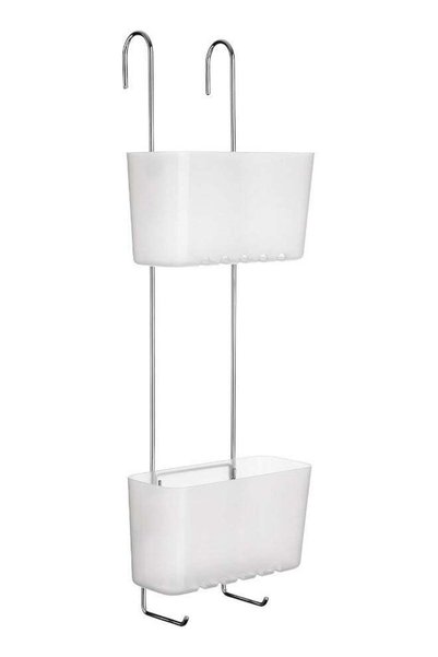 Generic Standard Shower Caddy, Duo, Stainless-Steel, White, One Size