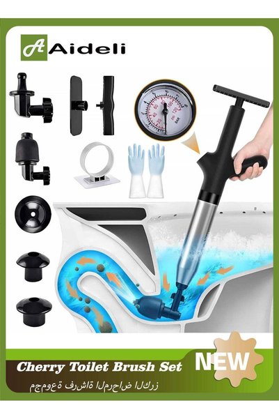 Generic 10PCS Toilet Unclogger, High Pressure Air Toilet Plunger Set with 4 I...