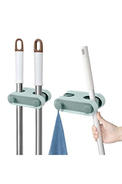 Generic Broom Mop Holder,2 Pcs Wall Mounted Broom Holder, Self Adhesive Kitch...