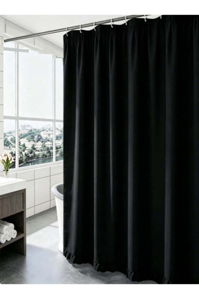 Generic Bath Black Shower Curtain Liner Quick Dry, 180cm(L) × 150cm(W) Cloth ...
