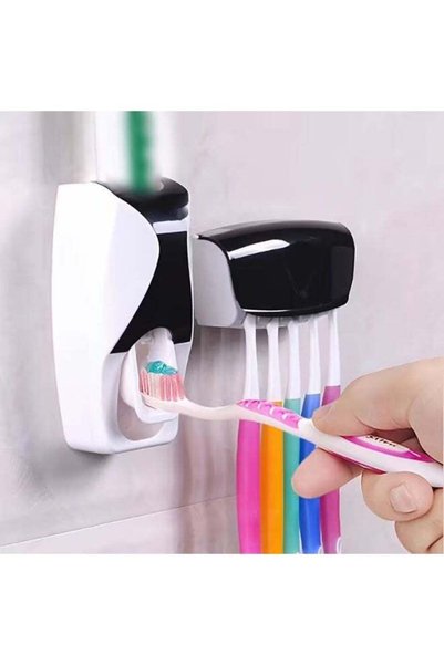 Generic Automatic toothpaste squeezing wall-mounted toothbrush holder, can ho...