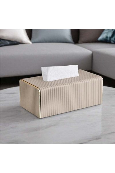 Generic Tissue Box, PU Leather Tissue Holder with Lid, Facial Tissue Case Nap...