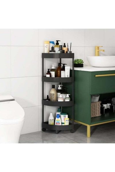 Generic Shower Caddy Corner Shelves, Bathroom Shelving Unit Cart with Wheel, ...
