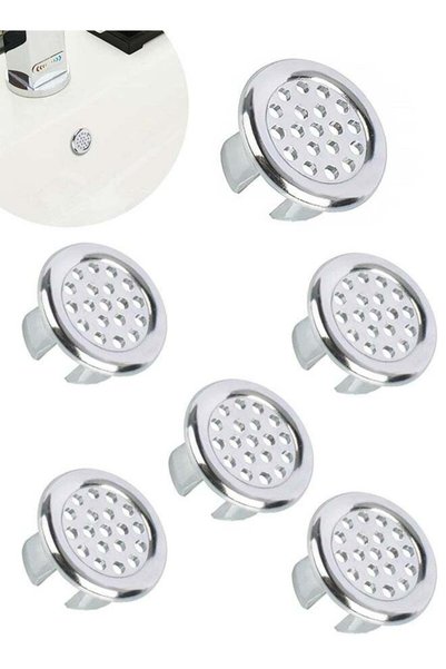 Generic 6 Pack Sink Overflow Ring, Bathroom Sink Overflow Ring Cover, Plastic...