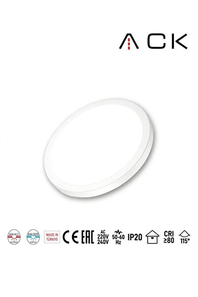 12W CCT Üç Renk 3000K-4000K-6500K Ayarlanabilir Yuvarlak Sıva Üstü / Sıva Altı LED Panel - Beyaz Kasa 1060lm