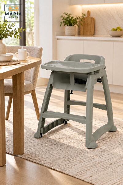 MARIA HOMES Kids High Chair | Gray Feeding Chair with Removable Tray, Support...