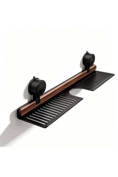 Generic Walnut Pattern Suction Cup Bathroom Storage Shelf, No‑Drill Removable...