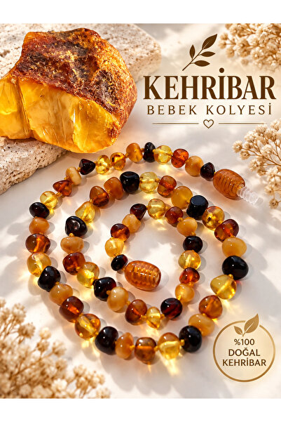 Yudi Atelier Doğal Baltık Kehribarı Bebek Diş Kolyesi – Dayanıklı İpli Damla ...