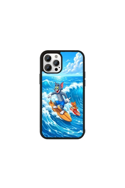Generic Brand Husa Premium Galaxy A56 Tom și Jerry - Model Surf Wave Duo
