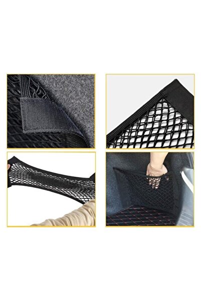 verk group Plasă organizatoare pentru portbagaj auto, cu buzunar și prindere cu velcro, 50 × 25 cm, negru