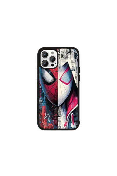 Generic Brand Husa Premium iPhone 14 Spiderman - Model Masca Despicată Comic