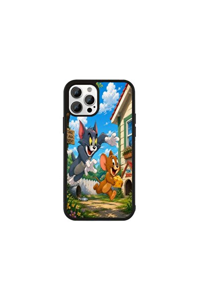 Generic Brand Husa Premium Galaxy A36 Tom și Jerry - Model Duo Chase în Curte