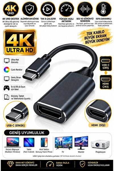 UPEKA 4K Ultra Hd Type-C to HDMI Converter Image Transfer Adapter